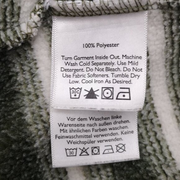 Eddie Bauer Ladies Size Medium Army Green/Off White Striped Fleece Lined Hoodie - Picture 5 of 13